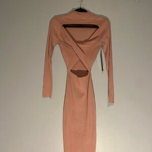 Almost Famous Pink Cowl Neck Bodycon Dress